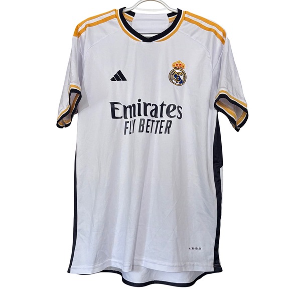 Adidas Slim Fit Large Real Madrid Emirates Fly Better Jersey Soccer Football - Picture 1 of 6
